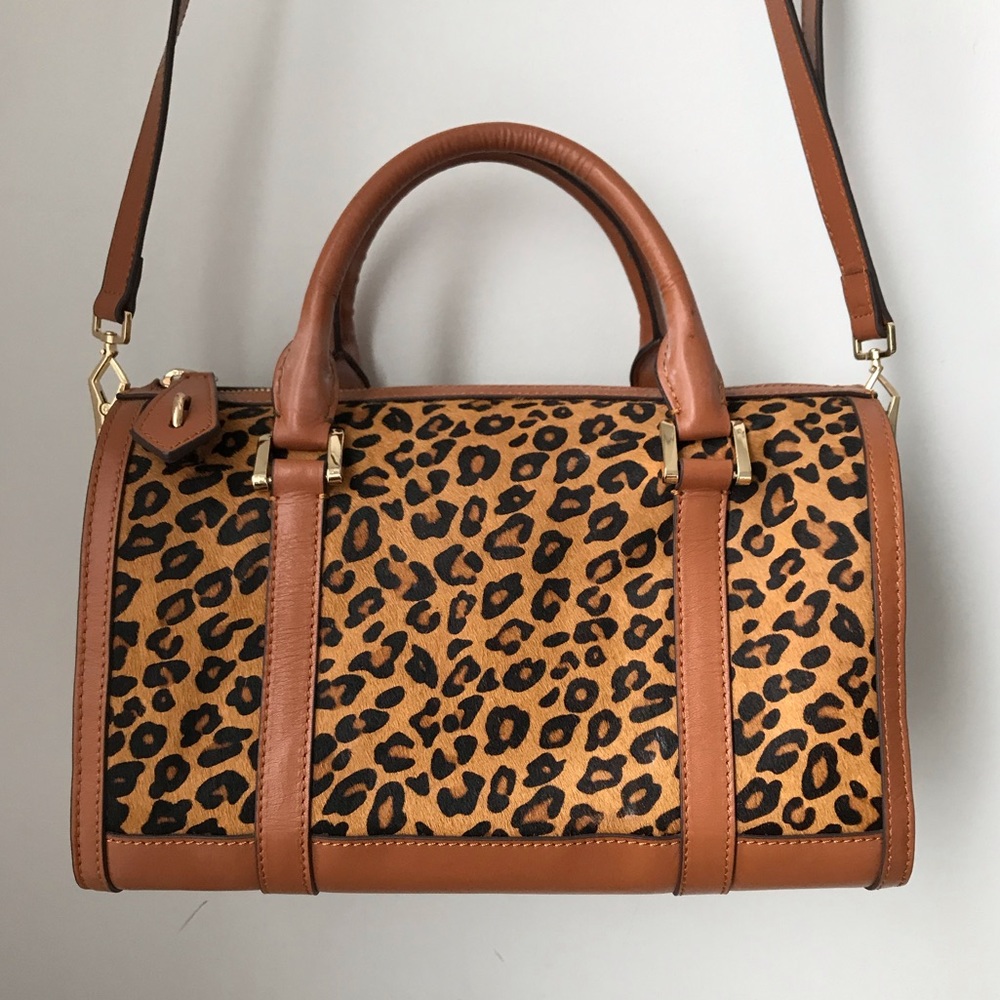 Used Burberry house check animal prints bowling bag